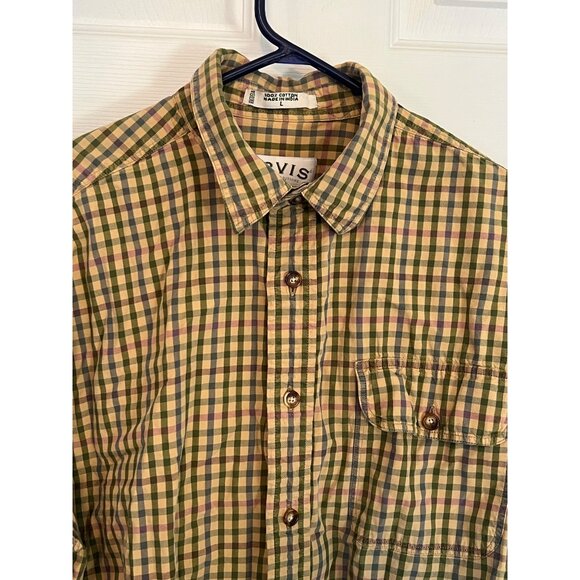 Orvis Other - Orvis Tan Gingham Button Down Long Sleeve Shirt Men's Large